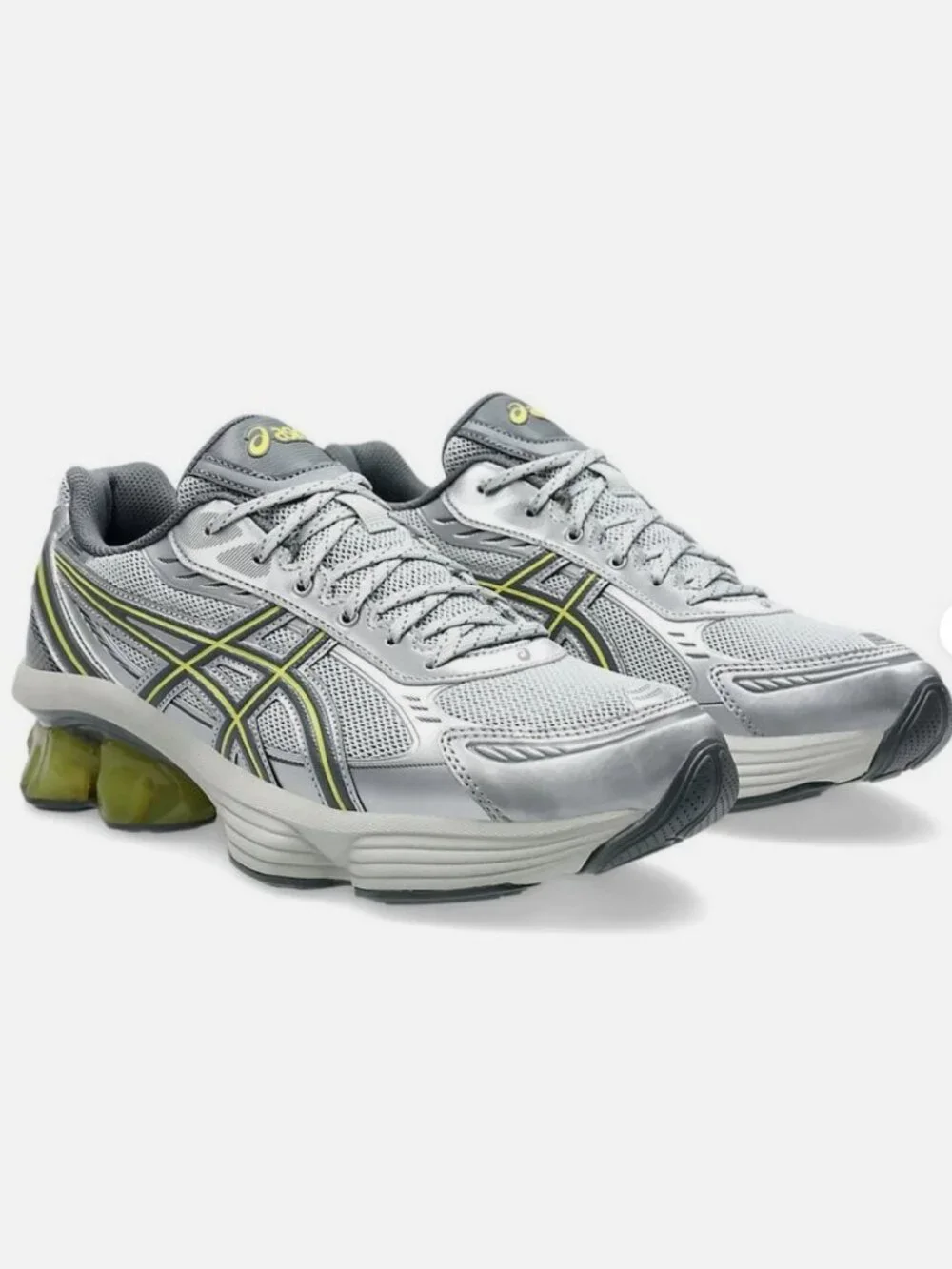 NEW Asics GEL Kinetic Fluent Grey Silver Green Mens 11.5 US 46 EUR NEW IN BOX